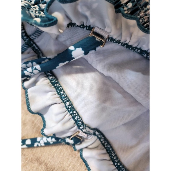 NWOT Mooslover Teal High Waisted Bandeau Bikini Two Piece Swimsuit, Women's M - Picture 7 of 10